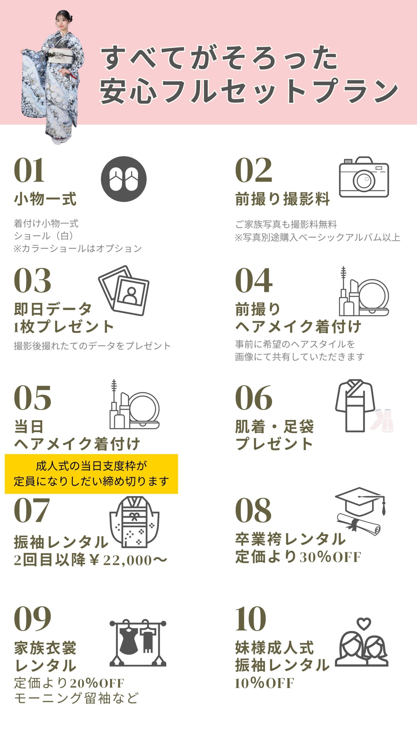 リニューアルオープン記念振袖試着会安心のフルセットプラン