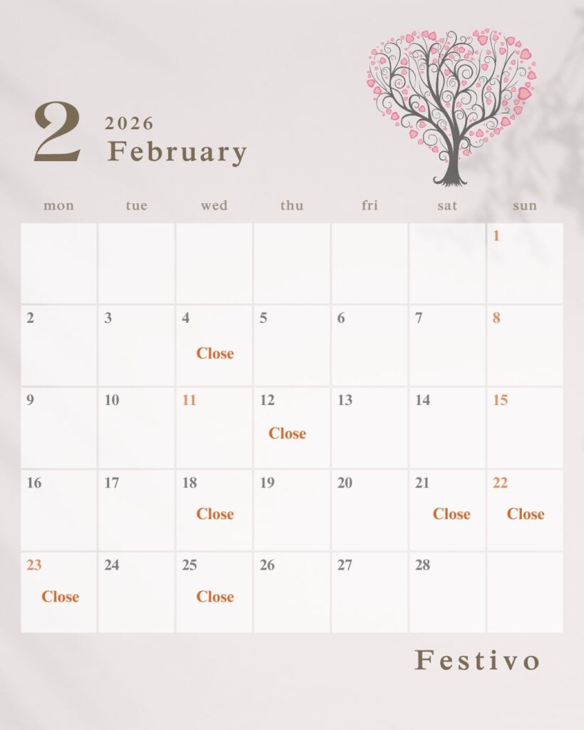 定休日のお知らせ